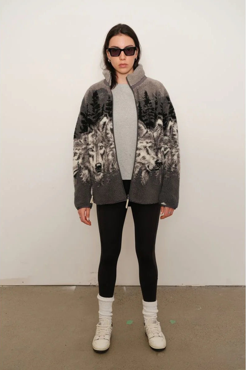 Kuwalla Printed Sherpa Fleece Jacket