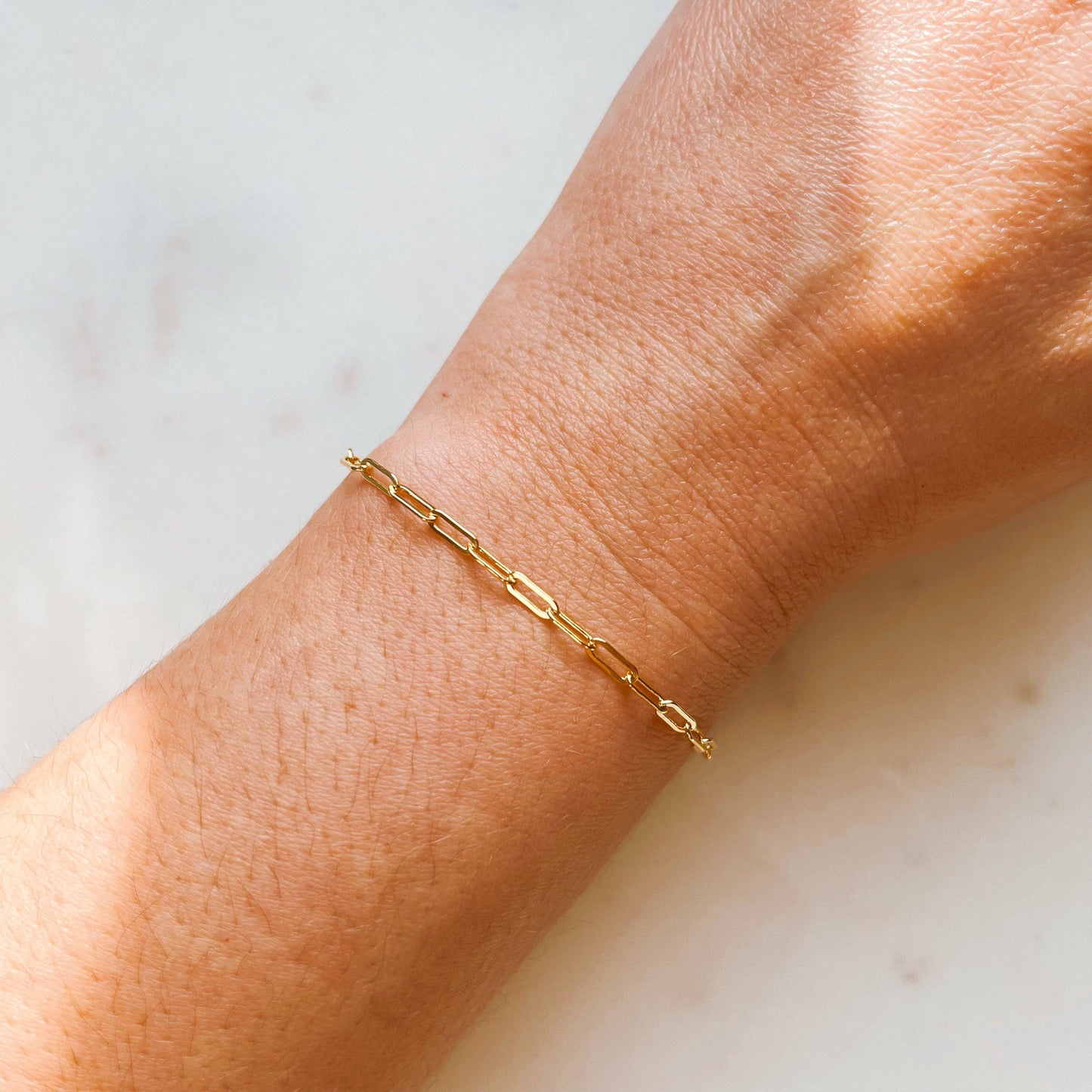 Petite Gold - Paperclip Bracelet: Sterling Silver