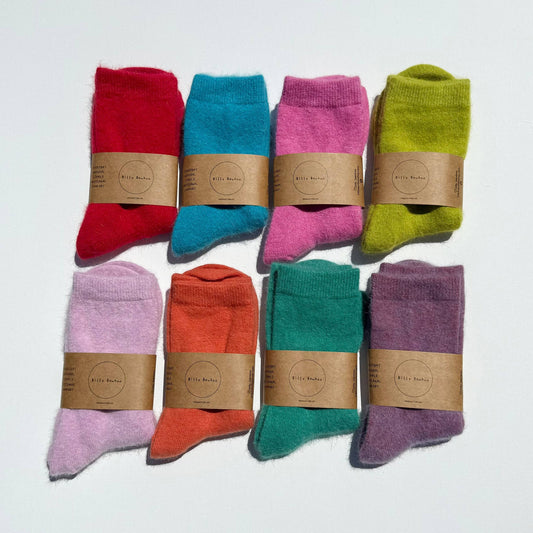 Billy Bamboo Fluffy Angora Socks Purple Amethyst