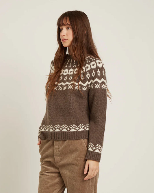 Naif Apolline Sweater Dark Taupe/Milk