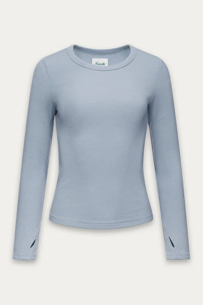 Kuwalla Plush Rib Long Sleeve Frosty Blue