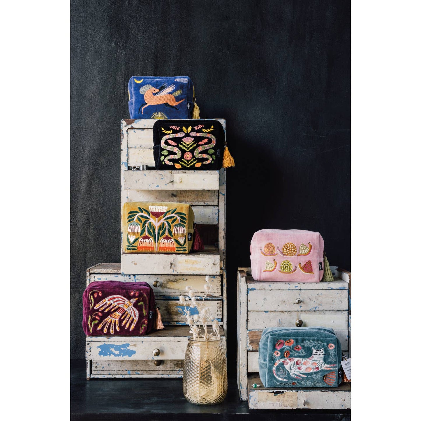 Danica Brands - Catbloom Embroidered Pouch