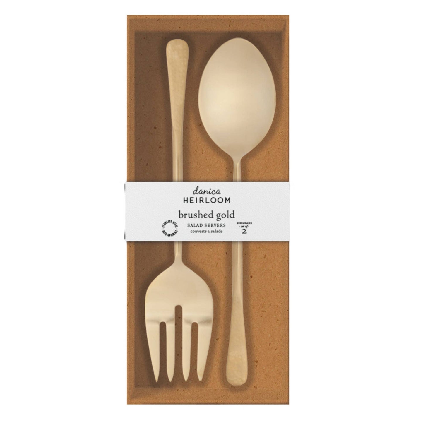 Danica Brands - Stainless Steel Salad Server Set - Gold