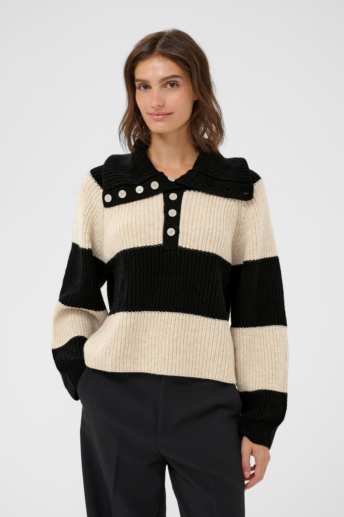 Part Two SimraPW Pullover French Oak/Black
