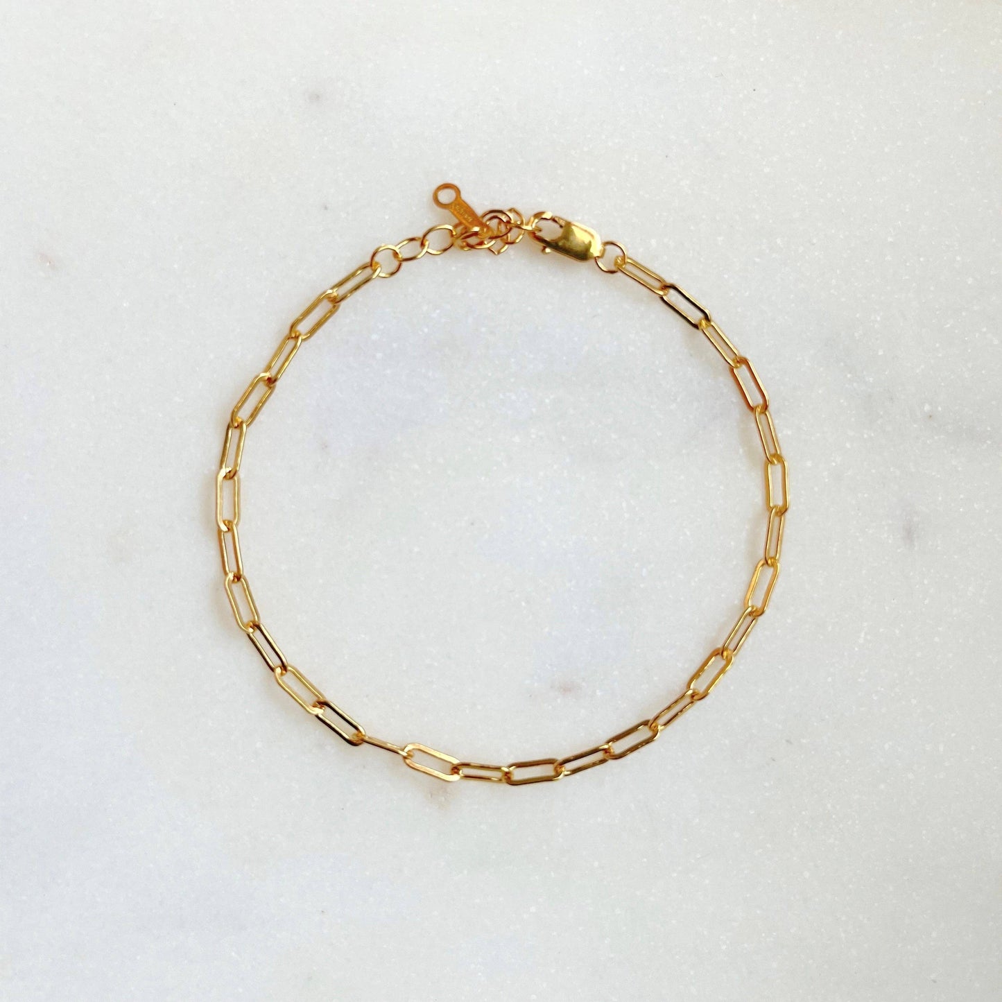 Petite Gold - Paperclip Bracelet: Sterling Silver