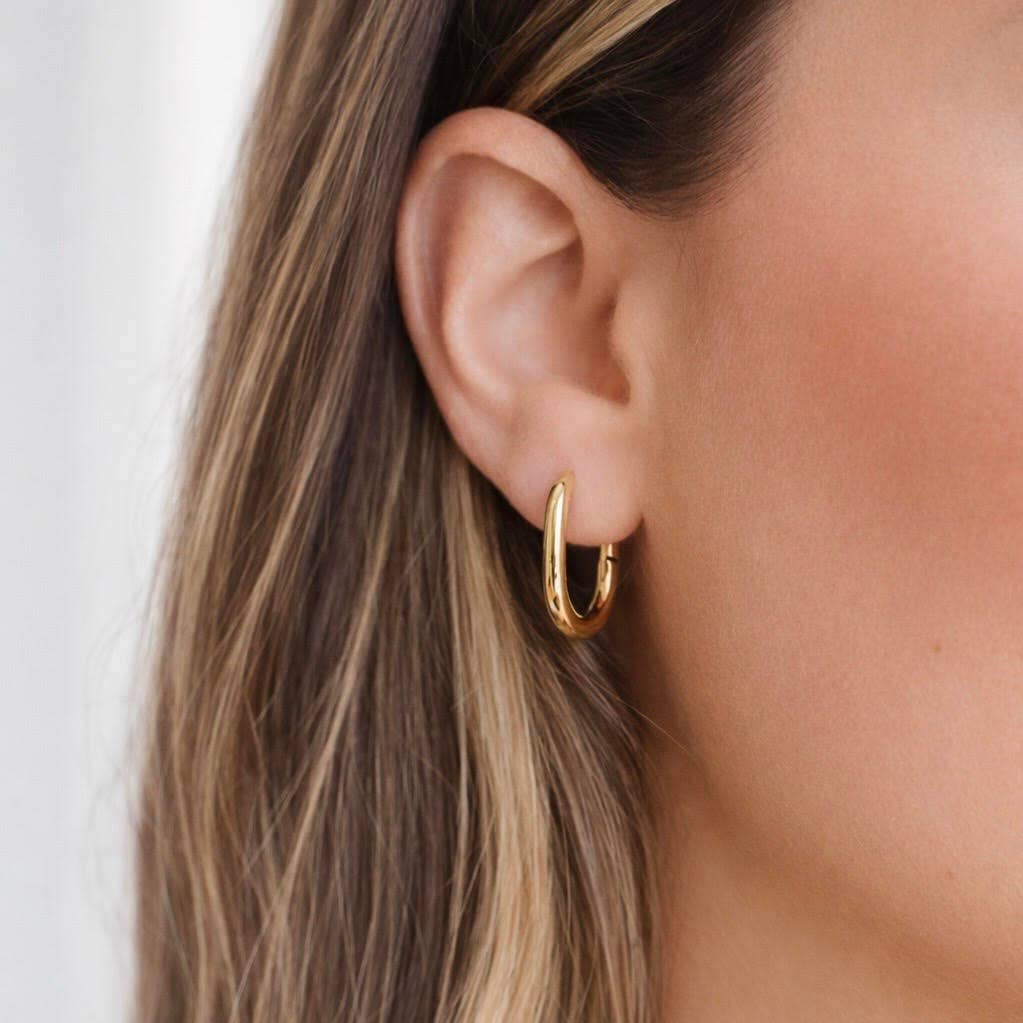Petite Gold Oval Hoops Medium
