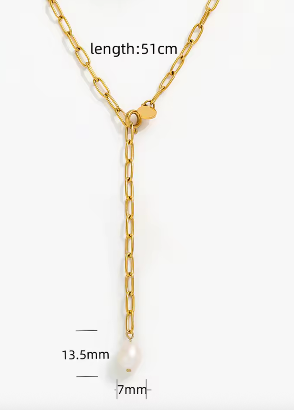 HoopLa - Pearl Lariat Necklace