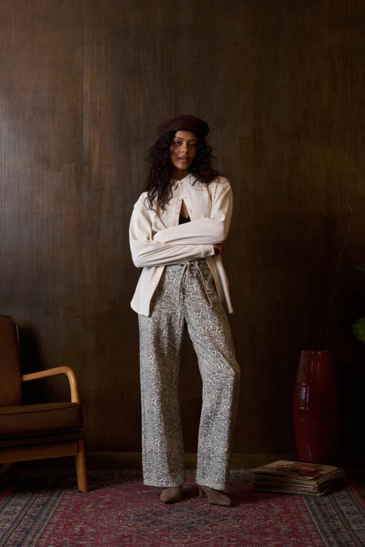 Kuwalla Shelly Leopard Wideleg Pants