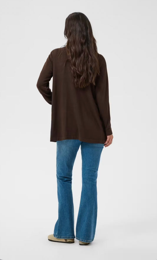 Kaffe KAlizza Long Cardigan Coffee Bean