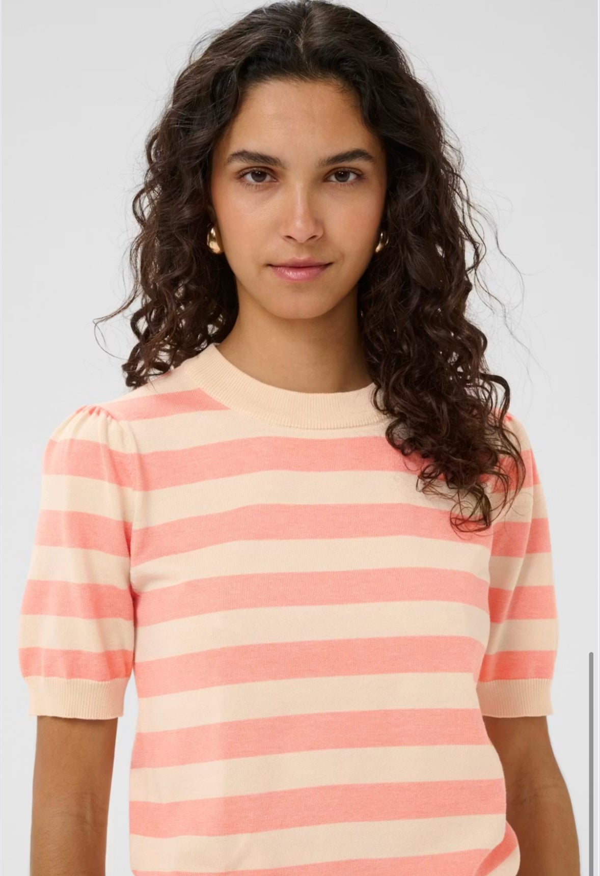 Saint Tropez MilaSZ SS Block Stripe Pullover Blooming Ivory