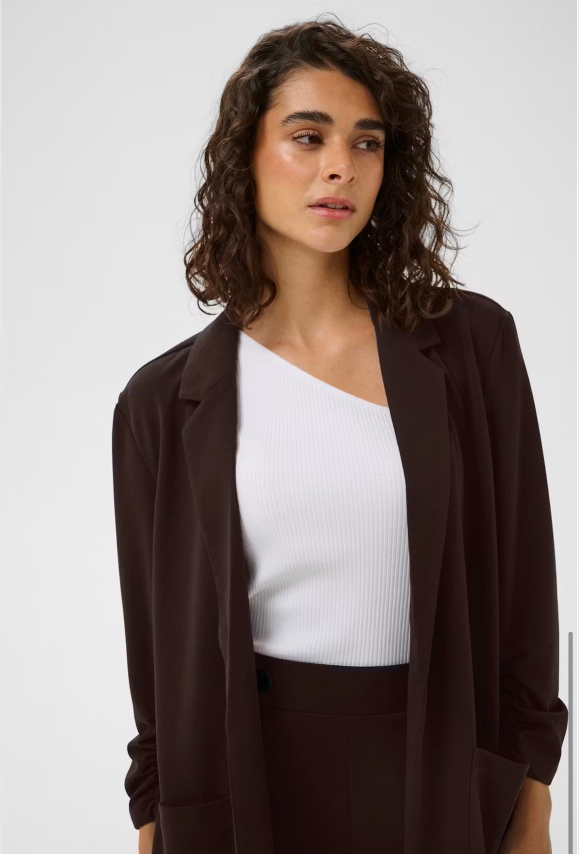 Kaffe KAphoebe 3/4 Sleeve Blazer Coffee Bean