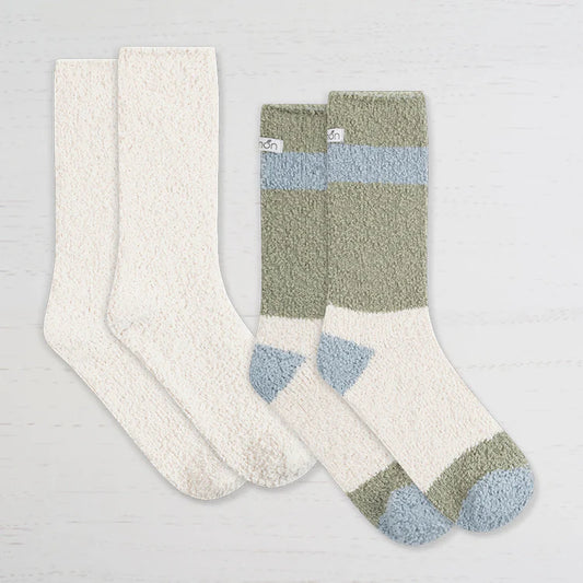 Lemon 2pk Cozy Crew Socks Aloe Infused