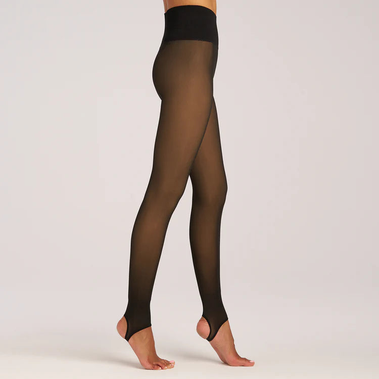 Lemon Faux Translucent Fleece Lined Tights