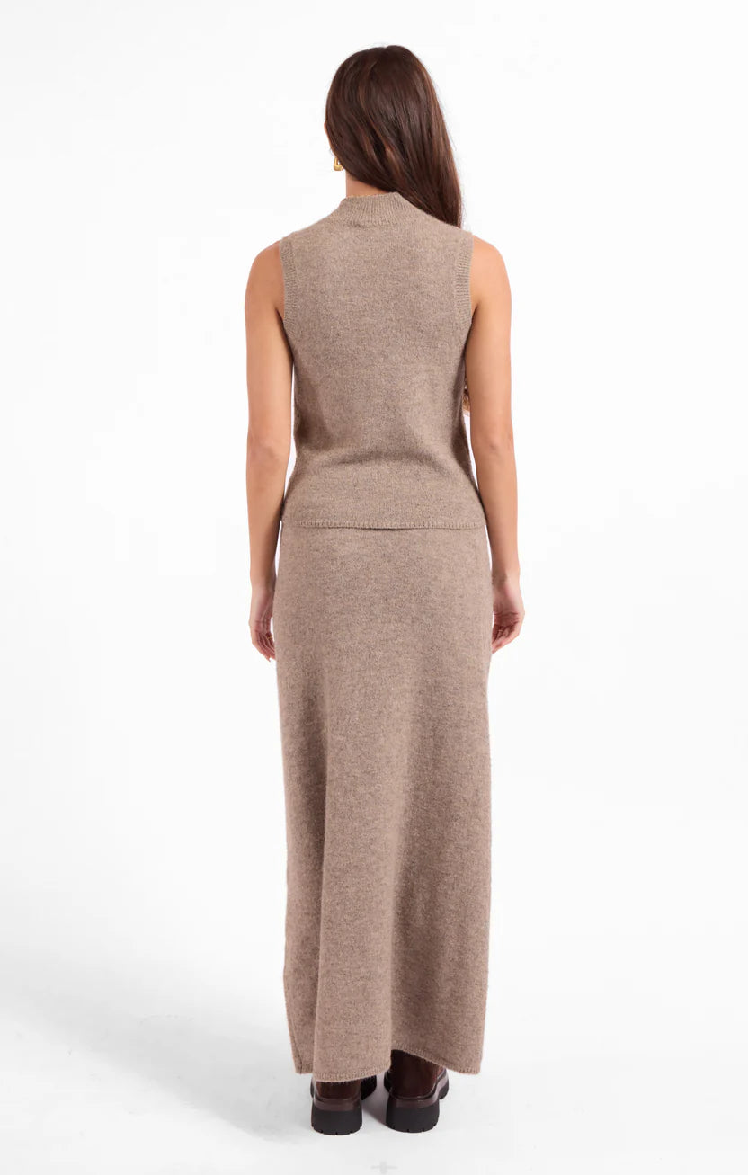 Sage the Label Brianna Maxi Skirt Taupe