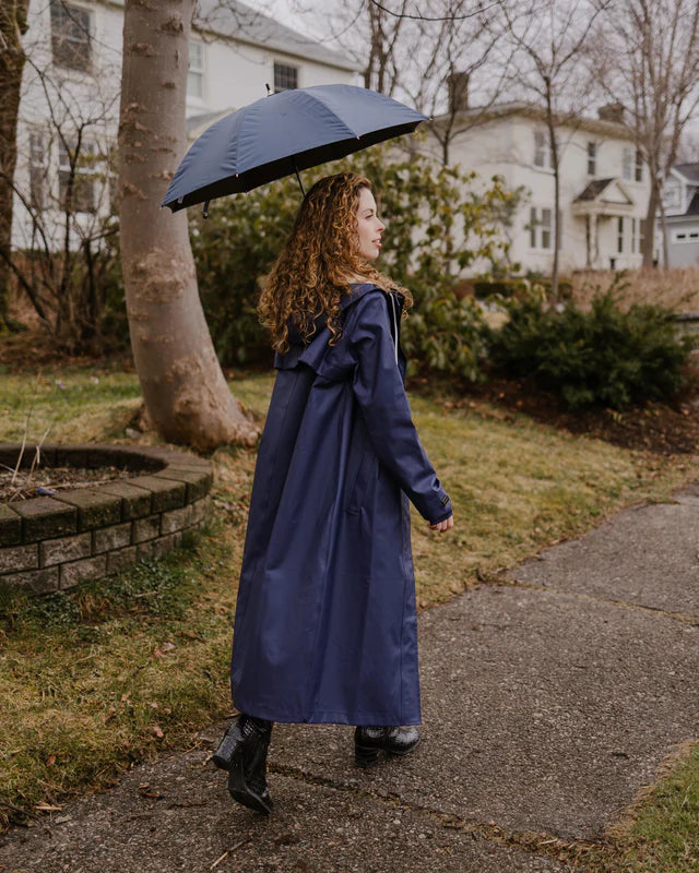 Mernini Full Length Raincoat Midnight Blue