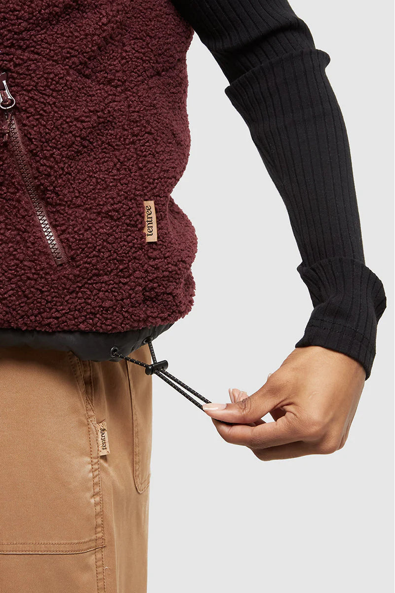 TenTree Collins Vest Deep Burgundy/Meteorite Black