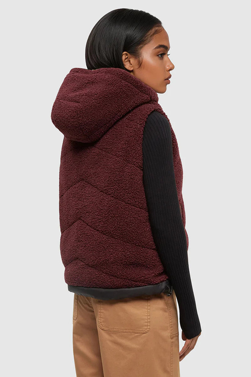 TenTree Collins Vest Deep Burgundy/Meteorite Black