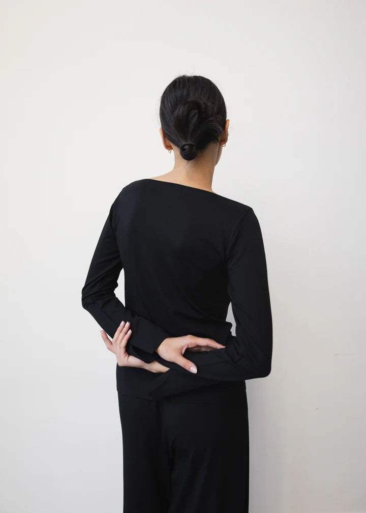 Paper Label Dahlia Long Sleeve Black