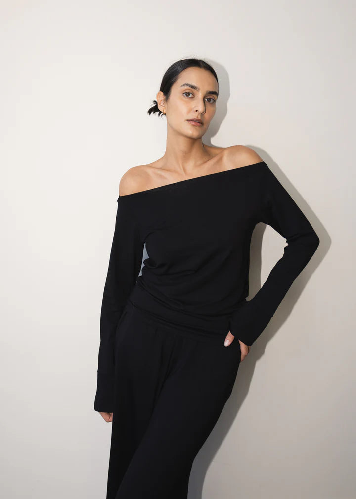 Paper Label Dahlia Long Sleeve Black