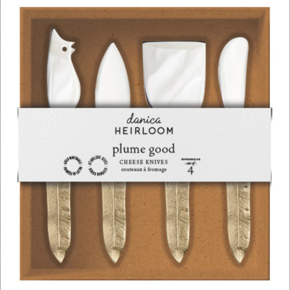Danica Cheese Knives Set/4 Plume Gold