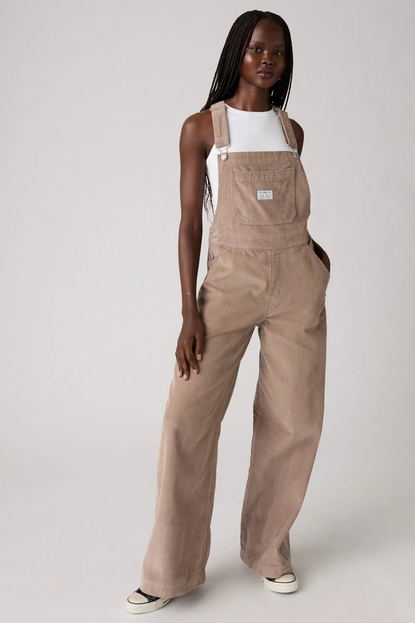 Levi's XL Corduroy Overalls Taupe Grey