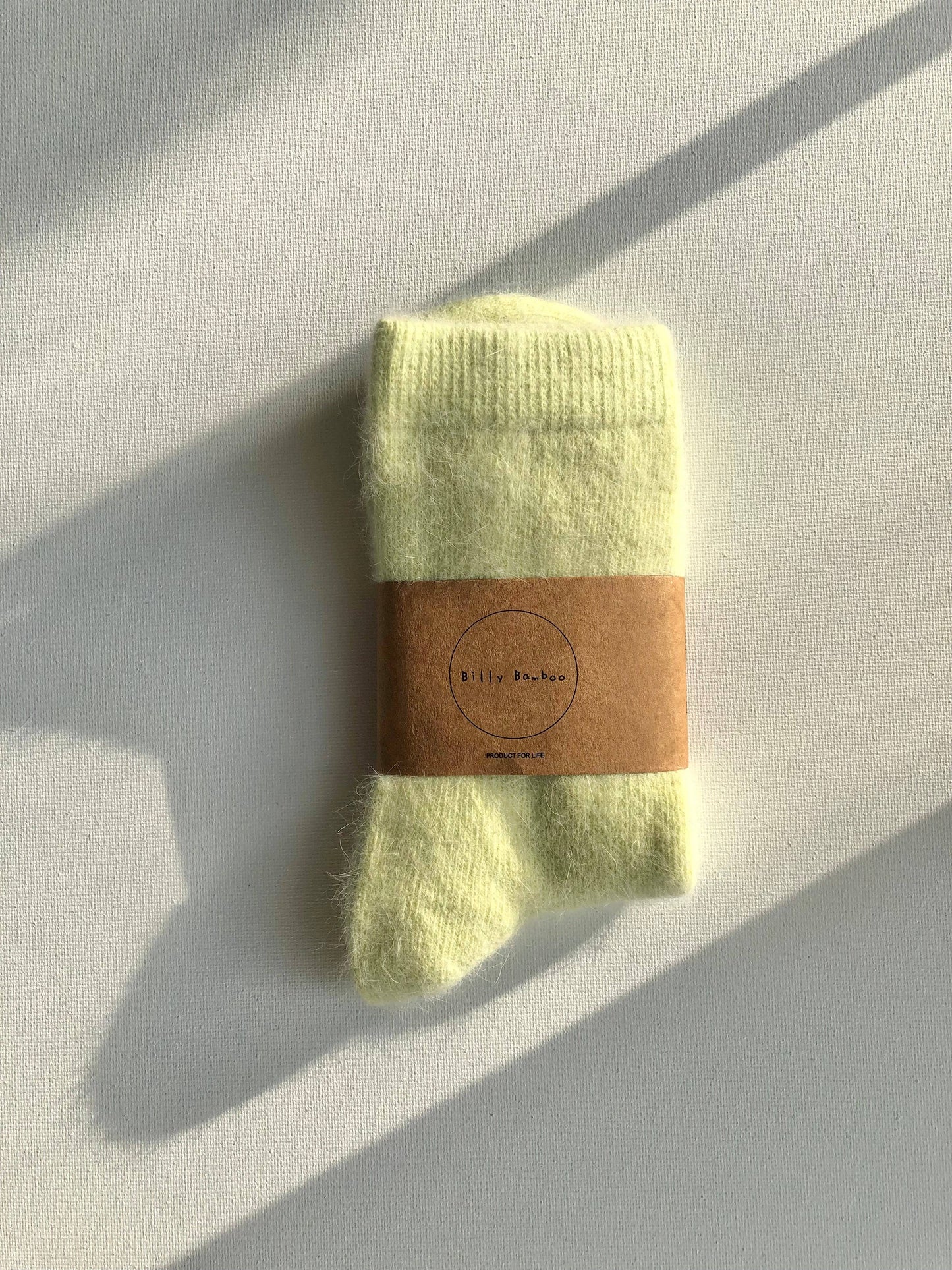 Billy Bamboo Fluffy Angora Socks Yellow Diamond