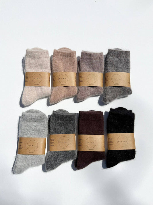 Billy Bamboo Fluffy Angora Socks Oatmeal