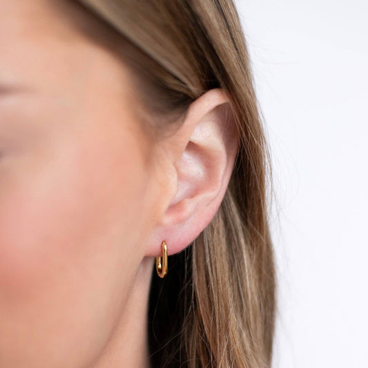 Petite Gold - Dainty Oval Earrings: Gold