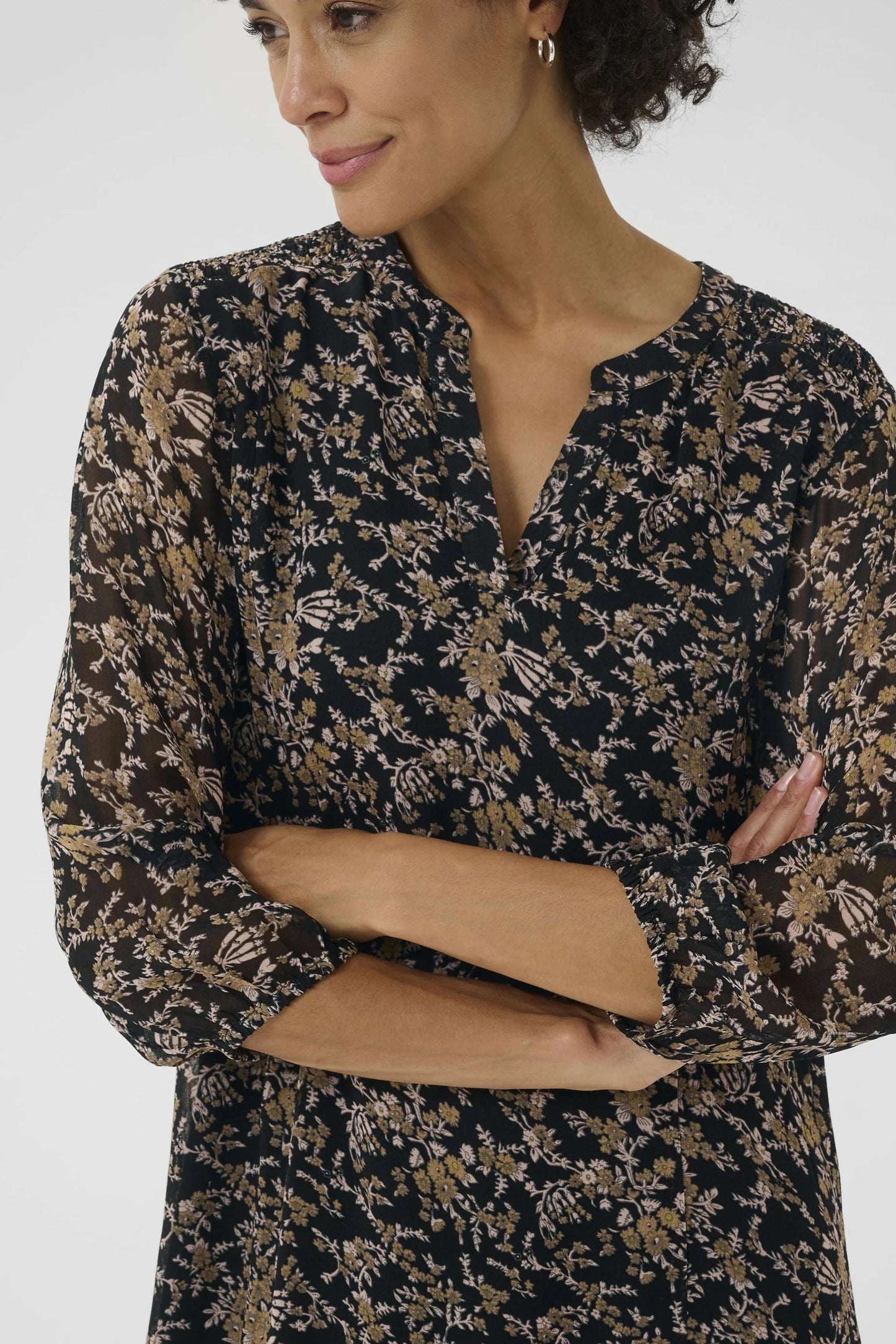 Part Two ElkasPW Dress Black Flower Bouquet