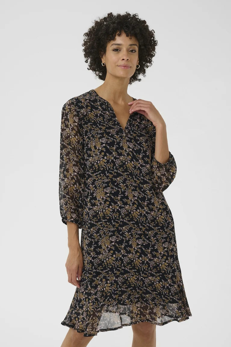 Part Two ElkasPW Dress Black Flower Bouquet