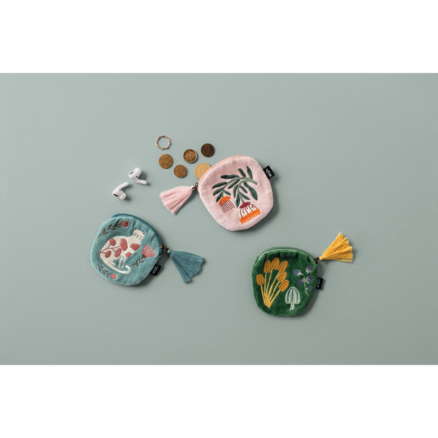 Danica Brands - Danica Studio Catbloom Embroidered Coin Purse