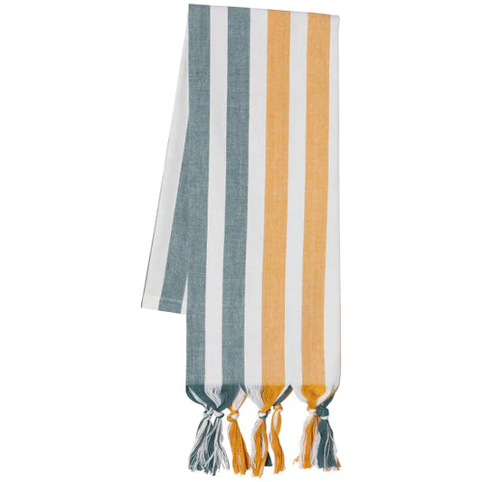 Danica Dishtowel 100% Cotton Caban Stripe Lagoon/Ochre