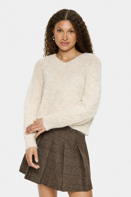 Saint Tropez MandaSZ Pullover Brown Rice Melange