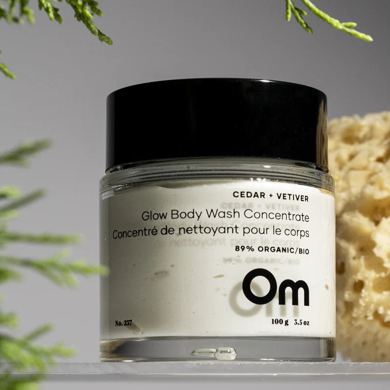 Om Organics Cedar + Vetiver Glow Body Wash Concentrate