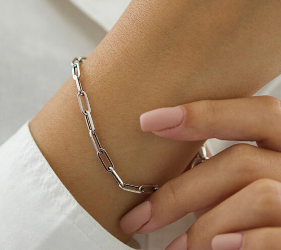 HoopLa -  PaperClip Necklace & Bracelet Chain-Waterproof-PVD: Yellow Gold / Bracelet
