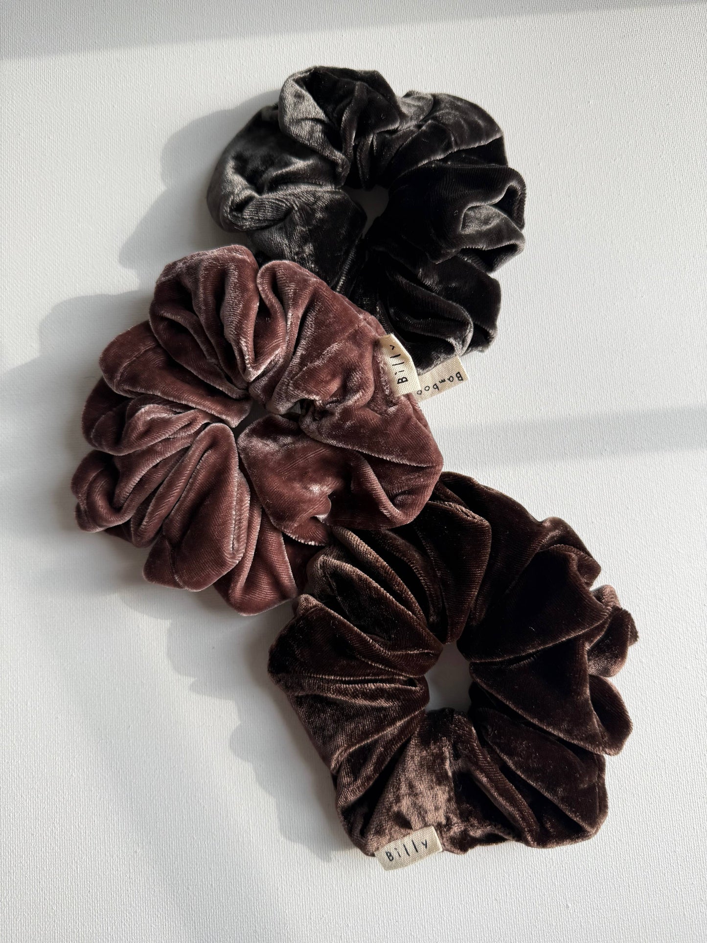 Billy Bamboo Silk Velvet Scrunchie - Rose gold