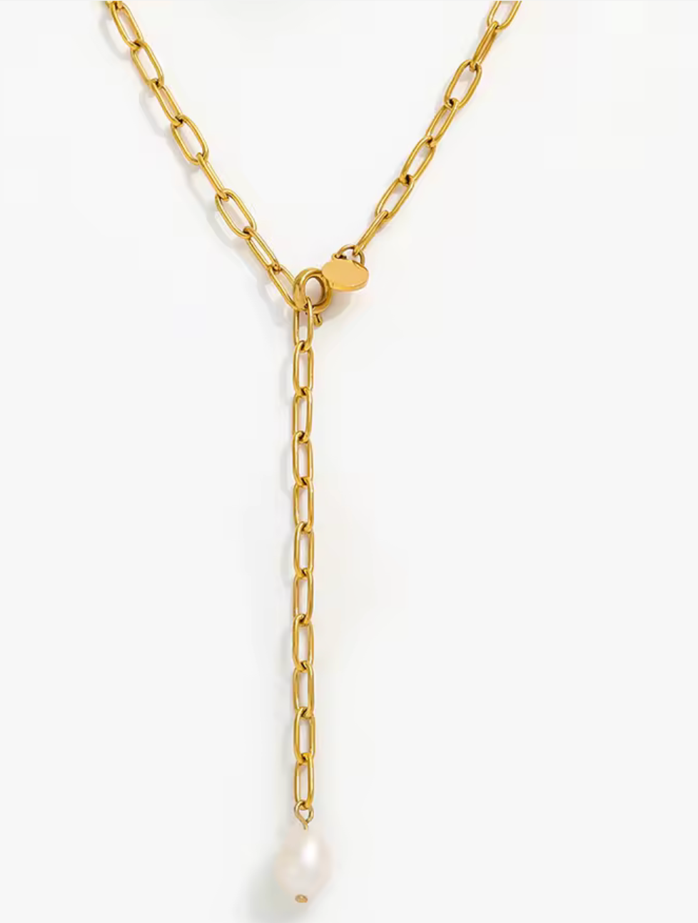 HoopLa - Pearl Lariat Necklace