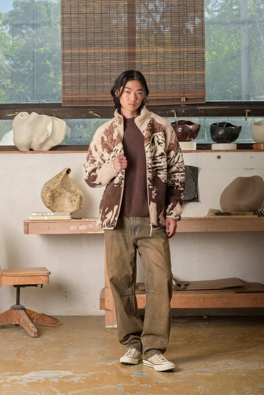 Kuwalla Printed Sherpa Fleece Jacket