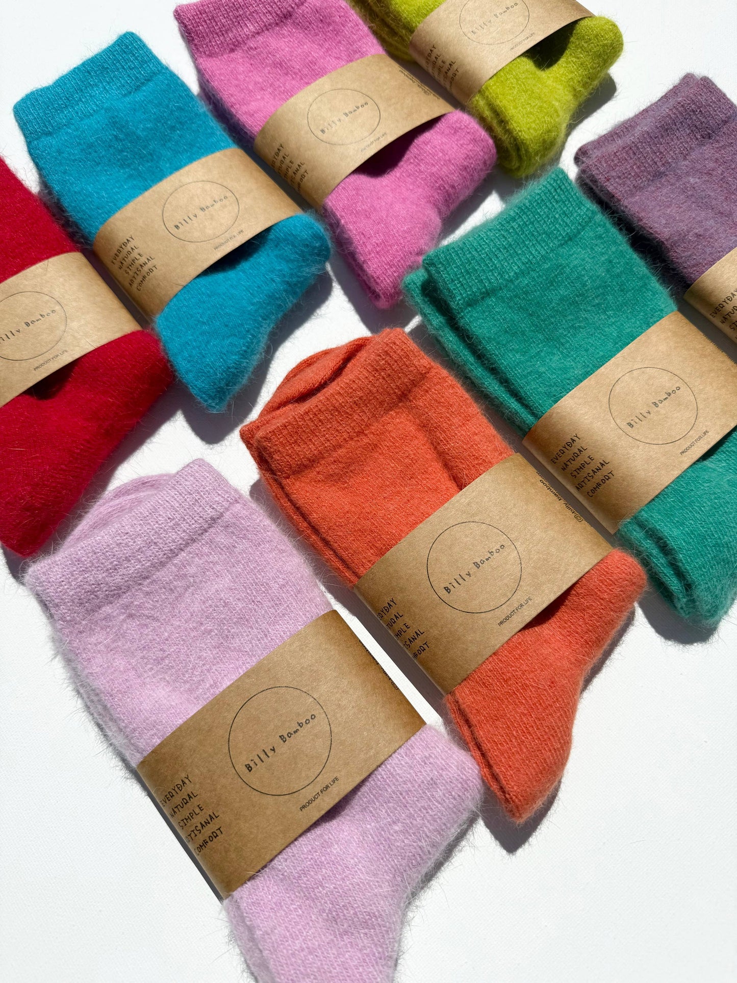 Billy Bamboo Fluffy Angora Socks Blue Tourmaline