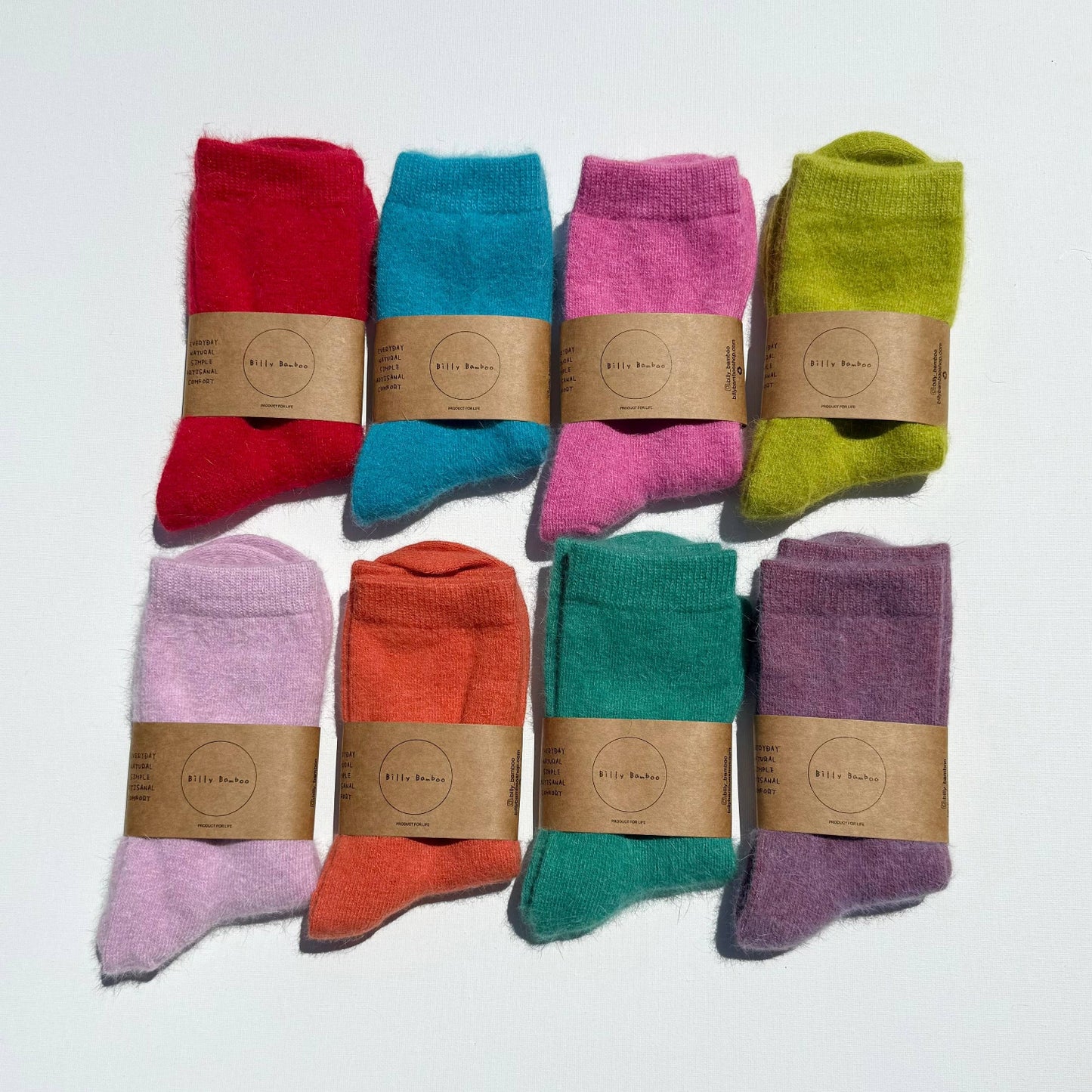 Billy Bamboo Fluffy Angora Socks Purple Amethyst