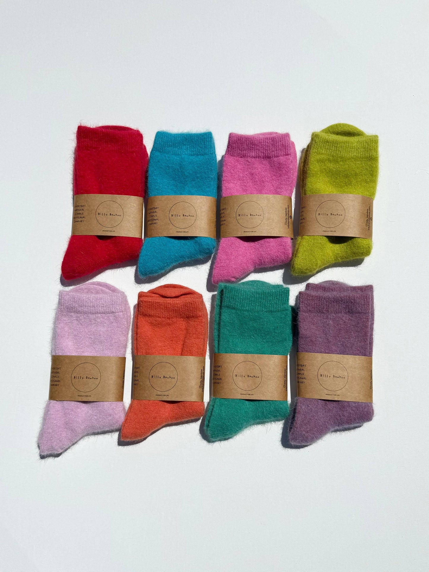 Billy Bamboo Fluffy Angora Socks Orange Diamond