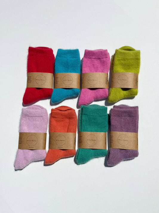 Billy Bamboo Fluffy Angora Socks Olivine