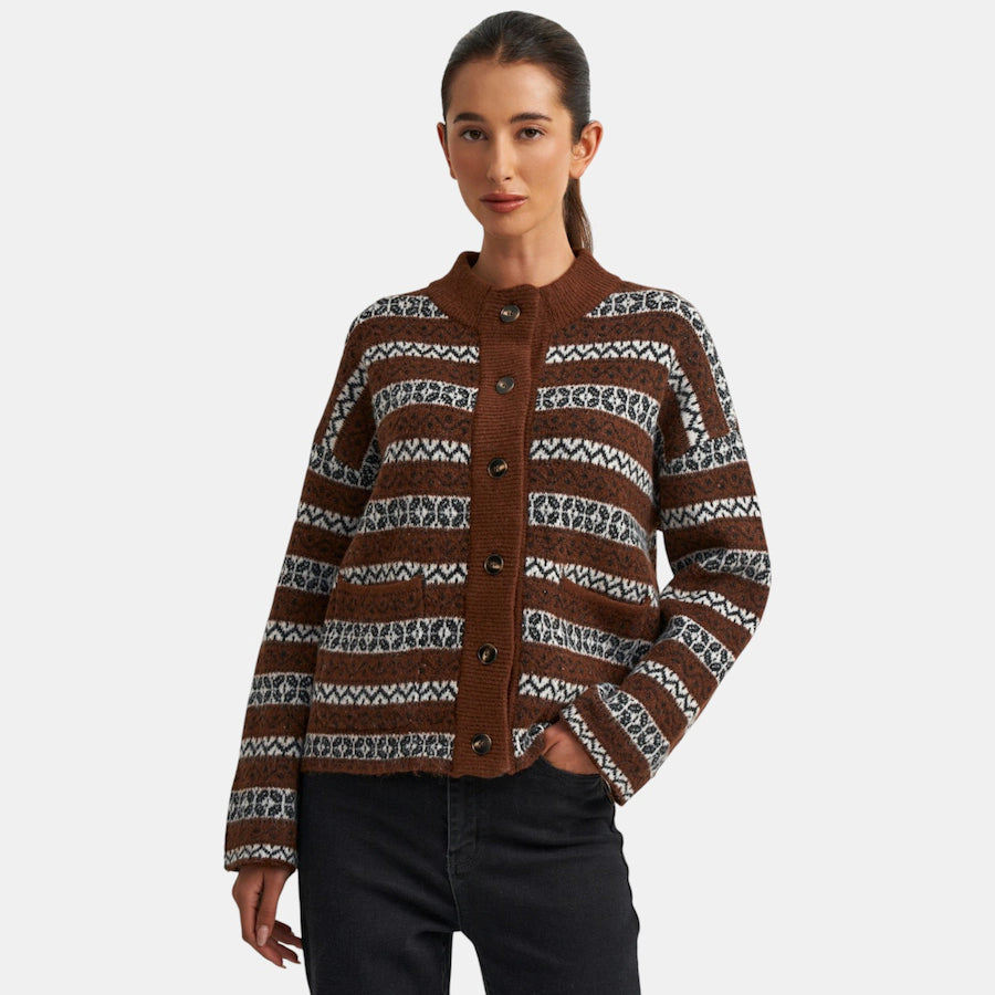 Astrid August Knit Cardigan Brown