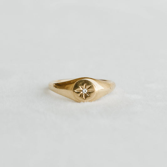 Petite  Gold North Star Ring 8