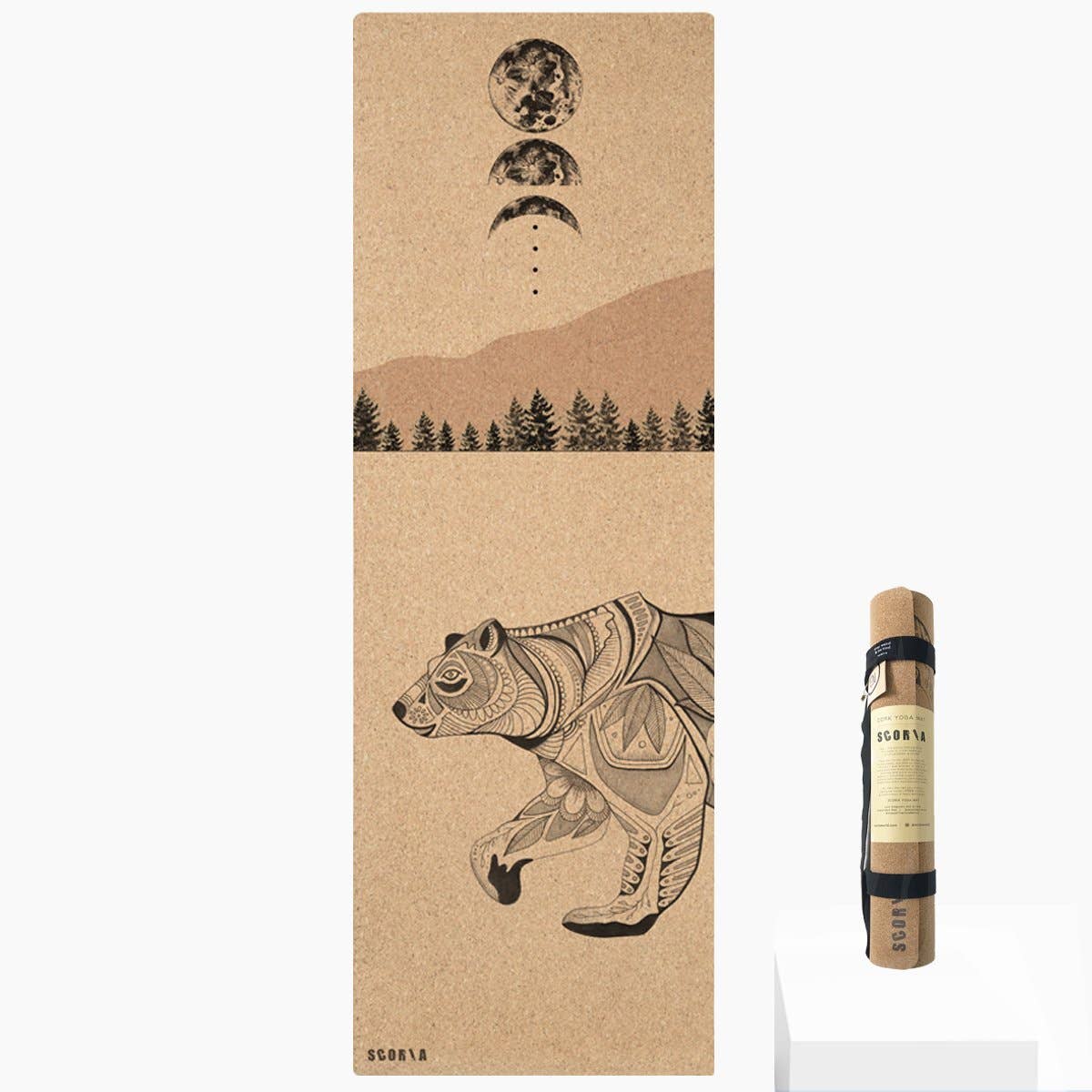 Scoria - Night Bear Cork Yoga Mat (4.5mm)