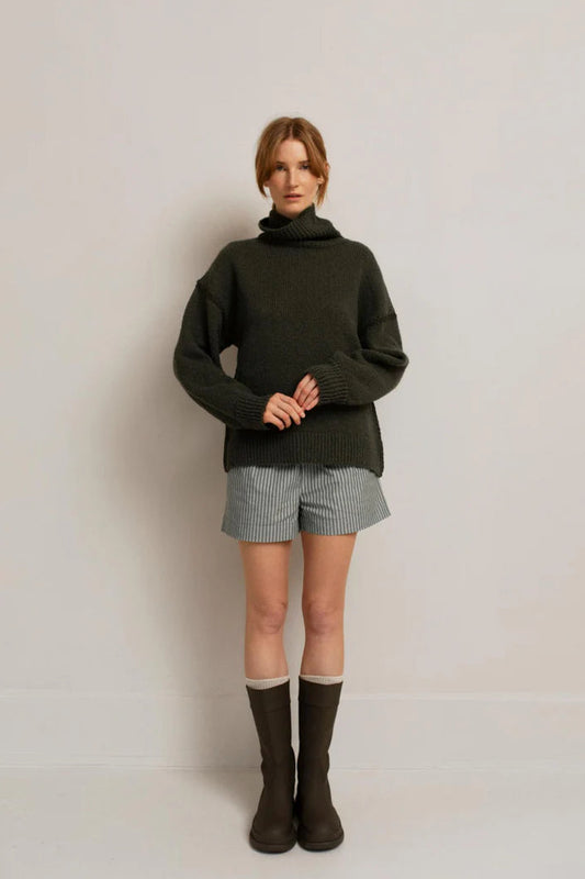 Paper Label Ari Turtleneck Sweater Bronze Green