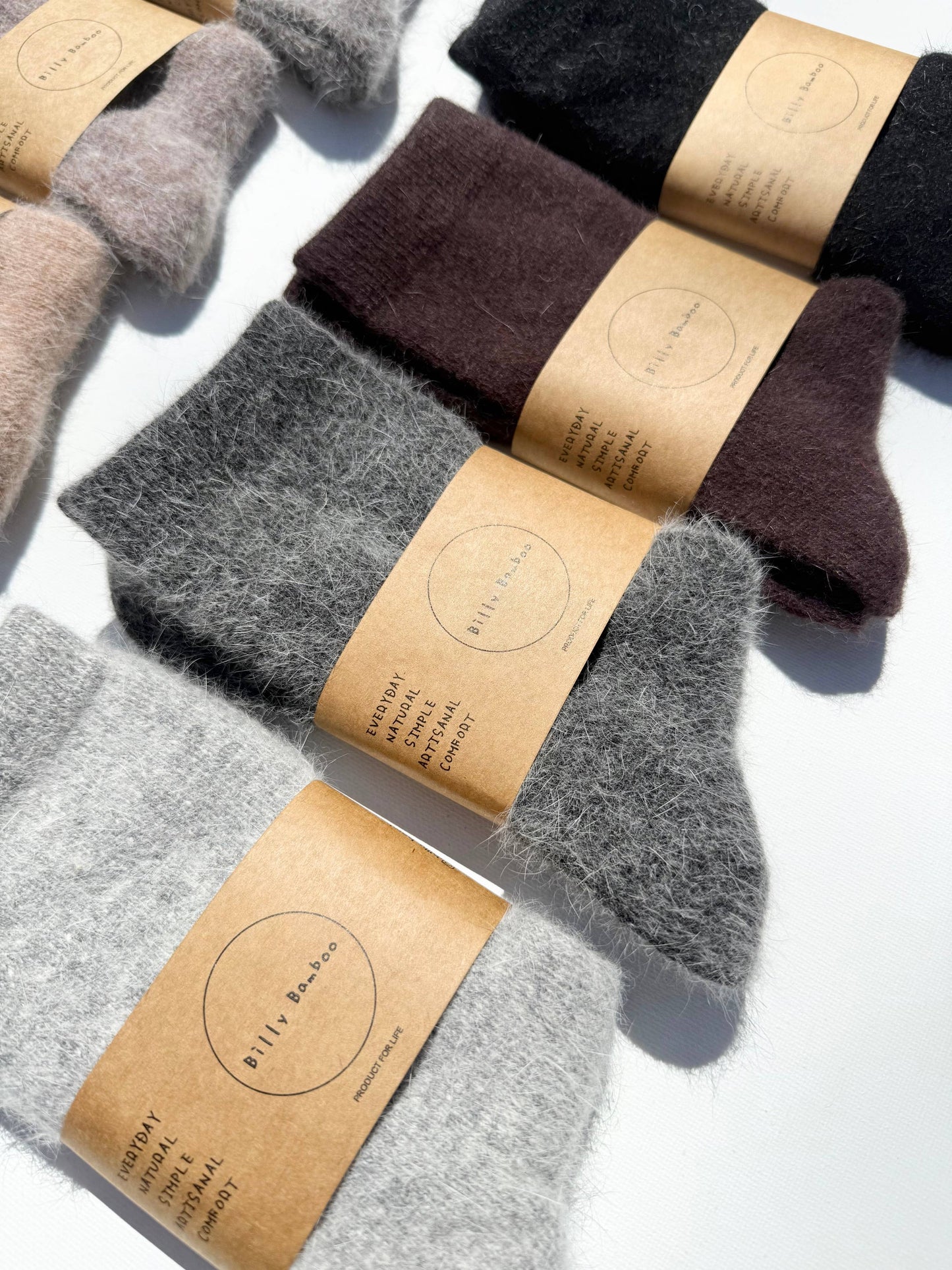 Billy Bamboo Fluffy Angora Socks Light Grey