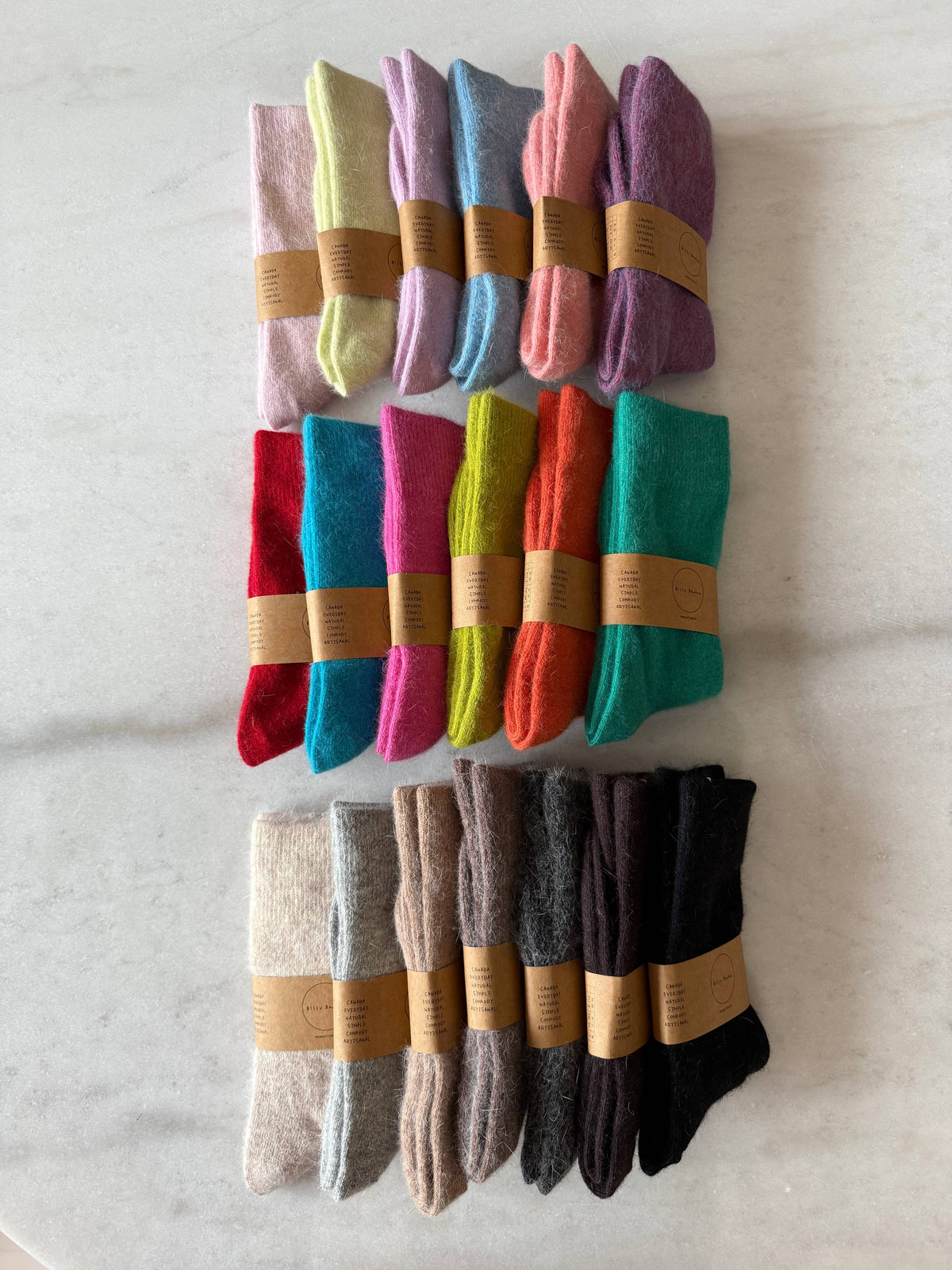 Billy Bamboo - Fluffy Angora Socks Dark Mushroom