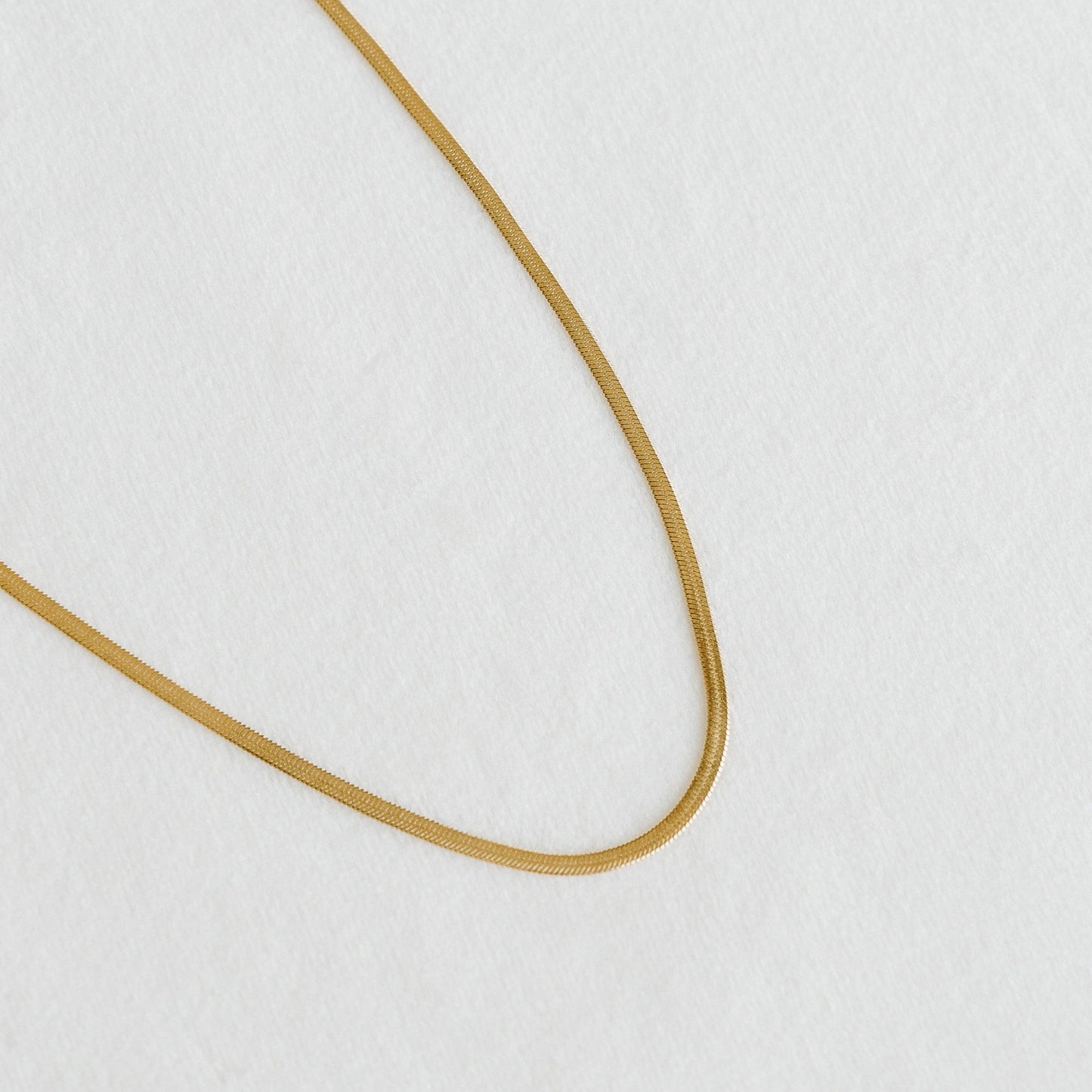 Petite Gold Herringbone Chain Necklace