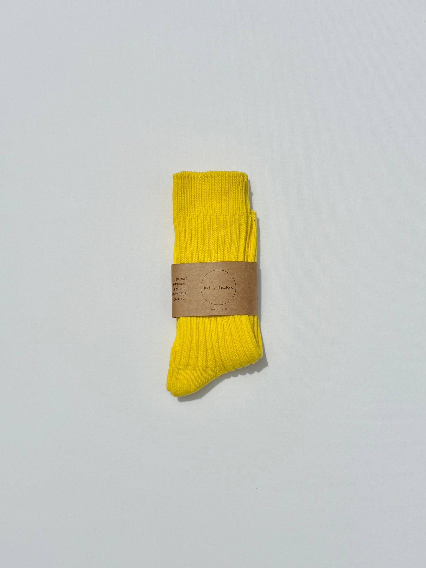Billy Bamboo Ribbed Cotton Socks - Crystal bright: Lemon 🍋